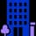 Icon of a building representing coverage for home belongings
